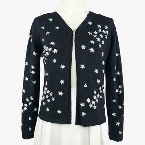 Vintage Sigrid Olsen Sport Flower Knit Cardigan